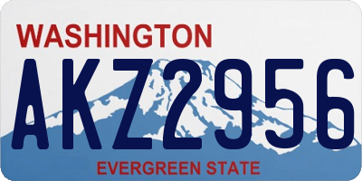 WA license plate AKZ2956