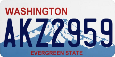 WA license plate AKZ2959