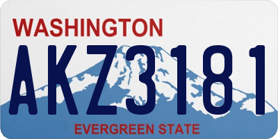 WA license plate AKZ3181