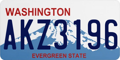 WA license plate AKZ3196