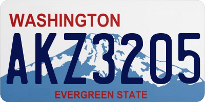 WA license plate AKZ3205