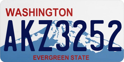 WA license plate AKZ3252