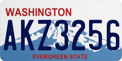 WA license plate AKZ3256
