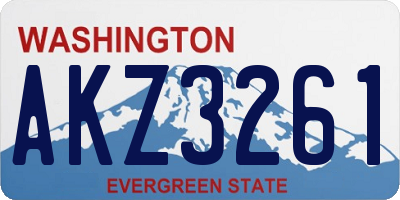 WA license plate AKZ3261
