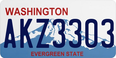 WA license plate AKZ3303