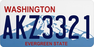 WA license plate AKZ3321