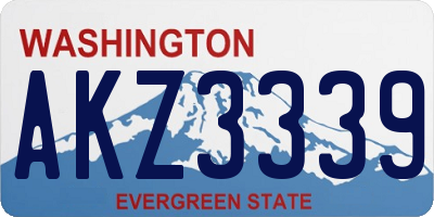 WA license plate AKZ3339