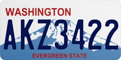WA license plate AKZ3422