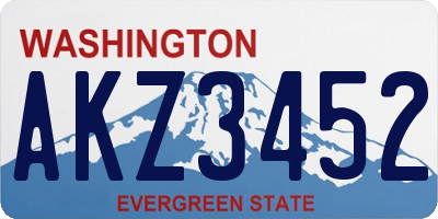 WA license plate AKZ3452