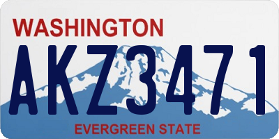 WA license plate AKZ3471