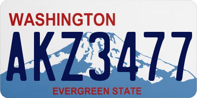 WA license plate AKZ3477