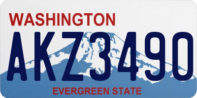 WA license plate AKZ3490