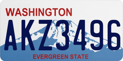 WA license plate AKZ3496