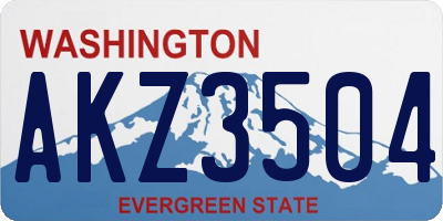 WA license plate AKZ3504