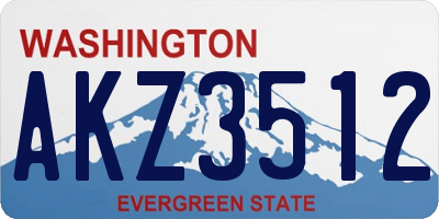 WA license plate AKZ3512