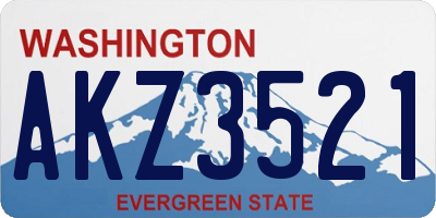 WA license plate AKZ3521