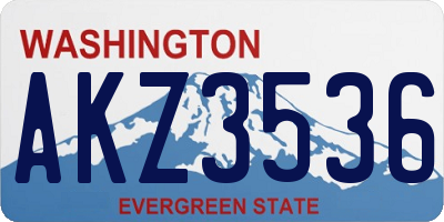 WA license plate AKZ3536
