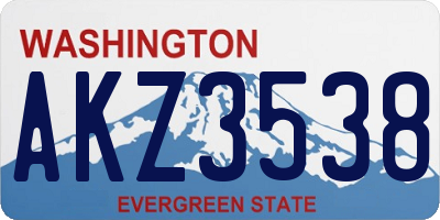 WA license plate AKZ3538