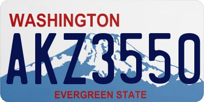WA license plate AKZ3550