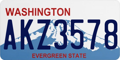WA license plate AKZ3578