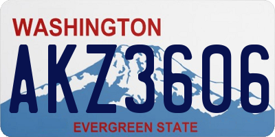 WA license plate AKZ3606
