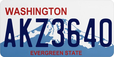 WA license plate AKZ3640