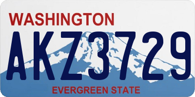 WA license plate AKZ3729