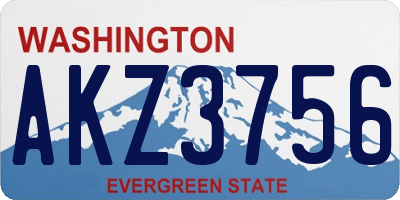 WA license plate AKZ3756