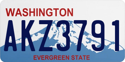 WA license plate AKZ3791