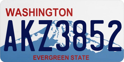 WA license plate AKZ3852