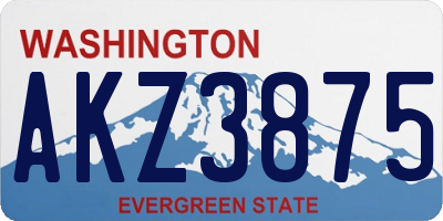 WA license plate AKZ3875