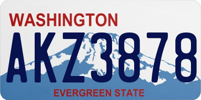 WA license plate AKZ3878