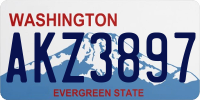 WA license plate AKZ3897