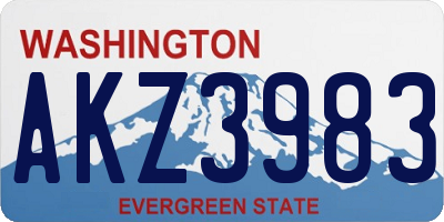 WA license plate AKZ3983