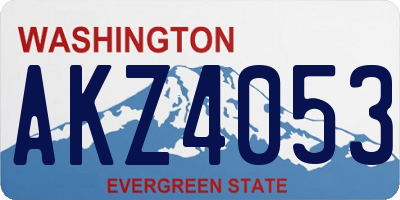 WA license plate AKZ4053