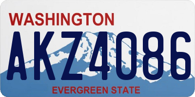 WA license plate AKZ4086