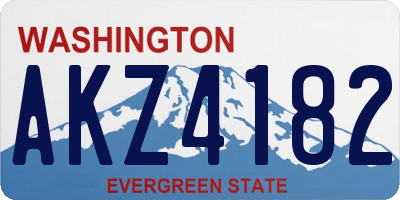 WA license plate AKZ4182