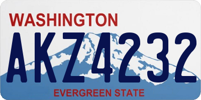 WA license plate AKZ4232