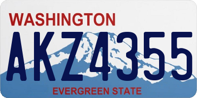 WA license plate AKZ4355