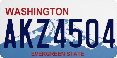 WA license plate AKZ4504