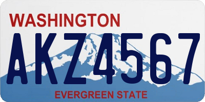 WA license plate AKZ4567