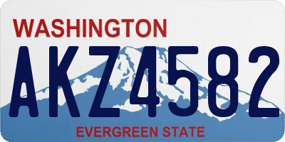 WA license plate AKZ4582