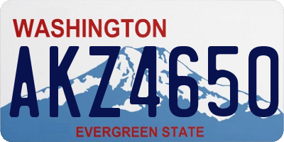 WA license plate AKZ4650