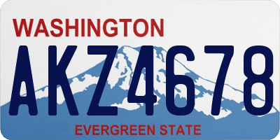 WA license plate AKZ4678