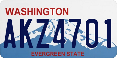 WA license plate AKZ4701