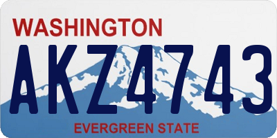 WA license plate AKZ4743