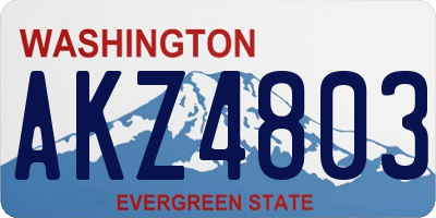 WA license plate AKZ4803