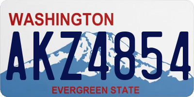 WA license plate AKZ4854