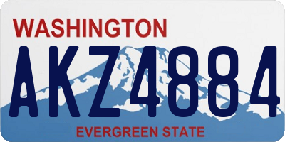 WA license plate AKZ4884