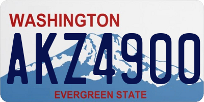 WA license plate AKZ4900